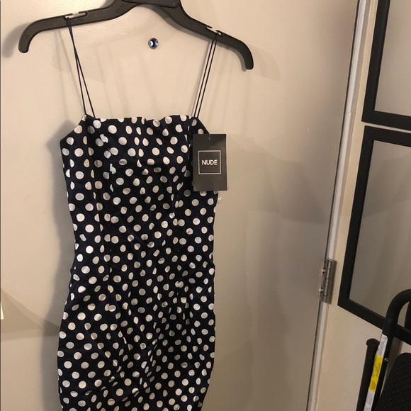 NUDE Black and White Polka Dot Dress - Picture 1 of 4